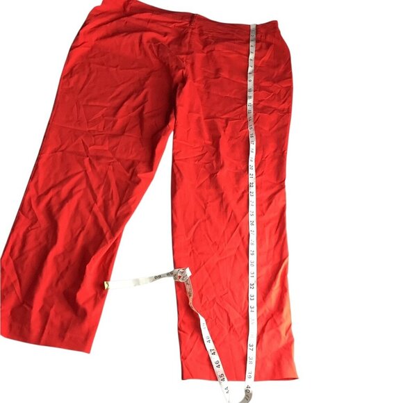 Zac & Rachel Womens Tapered Leg Ankle Pants Red 5 Pocket Design Plus Size 20W - Picture 7 of 16